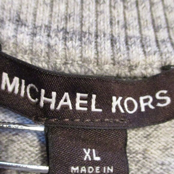 Michael Kors Woman X Large Gray Zip Front Warm Long Sleeve Pullover Sweater - Picture 7 of 7